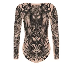 Maglia effetto tatuaggio morte da donna