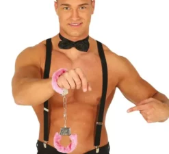 Manette con velluto rosa