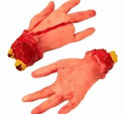 Mano amputata senza dita con sangue