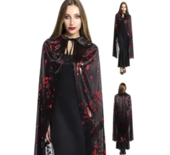 Mantello da vampiro con mano insanguinata 120 cm