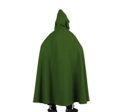 Mantello lungo medievale verde scuro con cappuccio per bambini