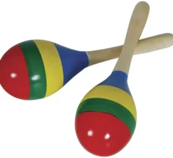 Maraca di legno multicolore da 20 cm