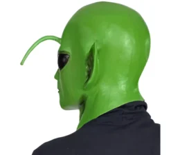 Maschera aliena verde con antenne