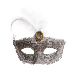 Maschera bianca con penna