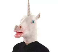 Maschera bianca di unicorno