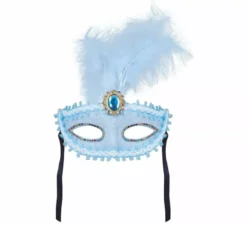 Maschera blu con piuma