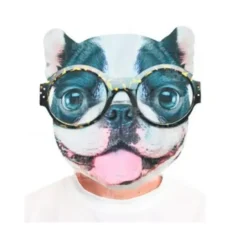Maschera Bulldog con stampa lingua rosa