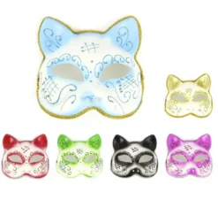 Maschera Carnevale Gatto in colori assortiti