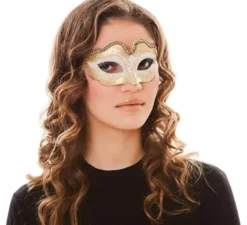 Maschera colore bianco e oro