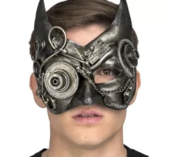 Maschera con forma a gatto steampunk