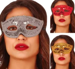 Maschera con paillettes in vari colori