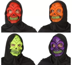 Maschera cranio con cappuccio 4 colori assortiti