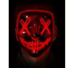 Maschera da Assassino rossa con luce LED