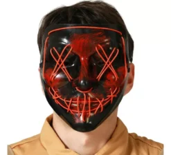 Maschera da Assassino rossa con luce LED