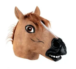 Maschera da cavallo marrone in lattice