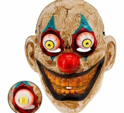 Maschera da clown inquietante con occhi sporgenti