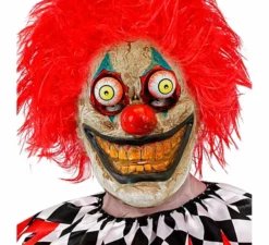 Maschera da clown inquietante con occhi sporgenti