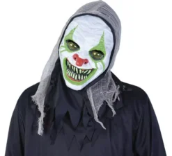 Maschera da clown malvagio verde con luce