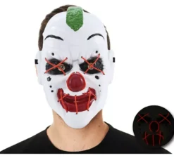Maschera da clown Mohawk con tubo luminoso