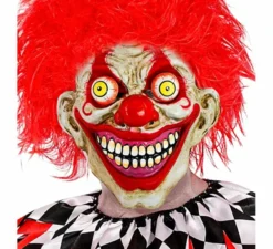 Maschera da clown psicopatico con occhi finti