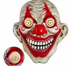 Maschera da clown psicopatico con occhi finti