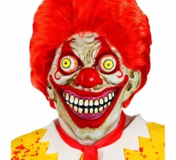 Maschera da clown psicopatico con occhi finti