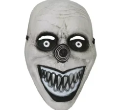 Maschera da clown sorridente grigio in PVC