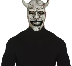 Maschera da demone in lattice bianco