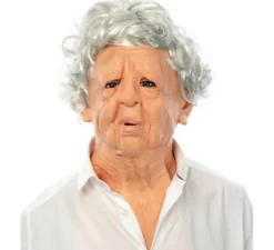 Maschera da donna anziana con capelli grigi per adulti