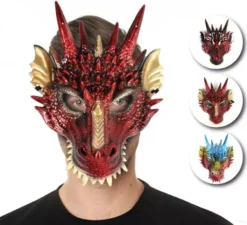 Maschera da drago in plastica in colori assortiti