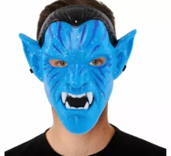 Maschera da guerriero tribale blu per uomo