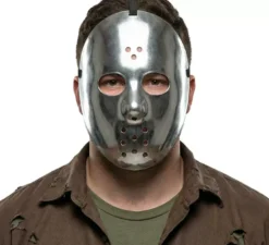 Maschera da hockey in argento 23 cm