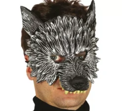 Maschera da lupo mezza grigia
