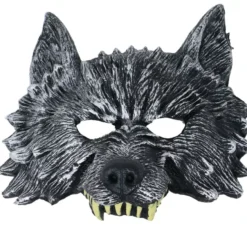 Maschera da lupo mezza grigia