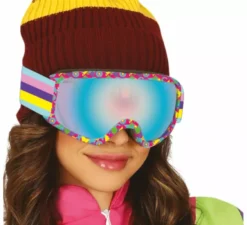Maschera da sci da adulto stampata fucsia
