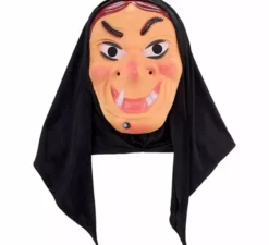 Maschera da strega con fazzoletto di plastica