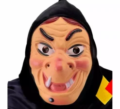 Maschera da strega con fazzoletto di plastica