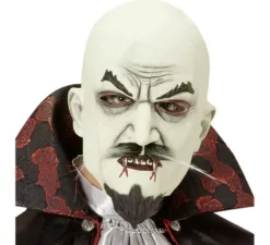 Maschera da vampiro calvo con baffi e pizzetto