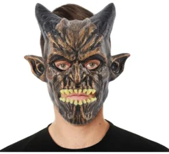 Maschera del diavolo in bronzo