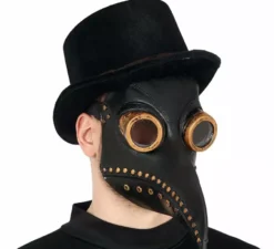Maschera della peste con lungo becco in lattice