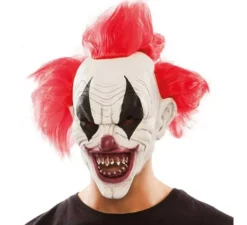 Maschera diabolica da pagliaccio con ciuffi