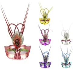 Maschera di Carnevale con copricapo in colori assortiti