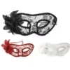 Maschera di carnevale con pizzo e fiori colori assortiti