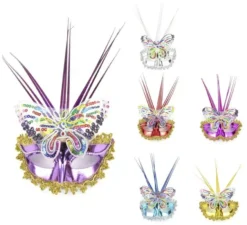 Maschera di Carnevale farfalla multicolor colori assortiti