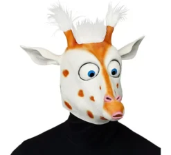 Maschera di testa di giraffa del fumetto con i capelli