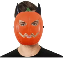 Maschera di zucca con corna