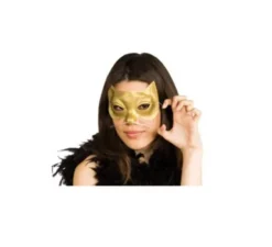 Maschera glitter di gattino o gatto donna d'oro