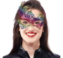 Maschera in pizzo arcobaleno alto per adulti