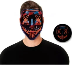 Maschera LED arancione sinistra con luce in plastica