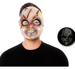 Maschera LED Diabolic Doll con luce in plastica
